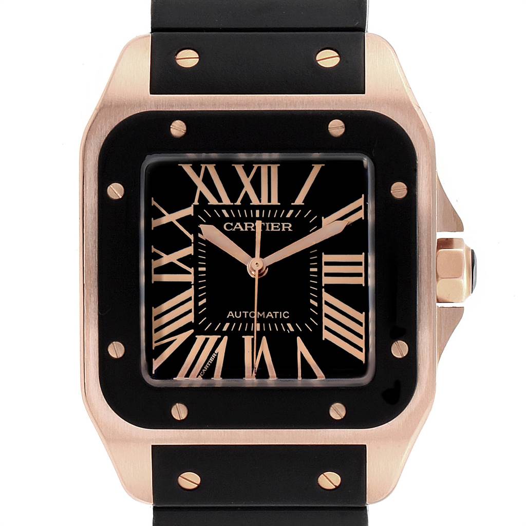 cartier black and gold watch