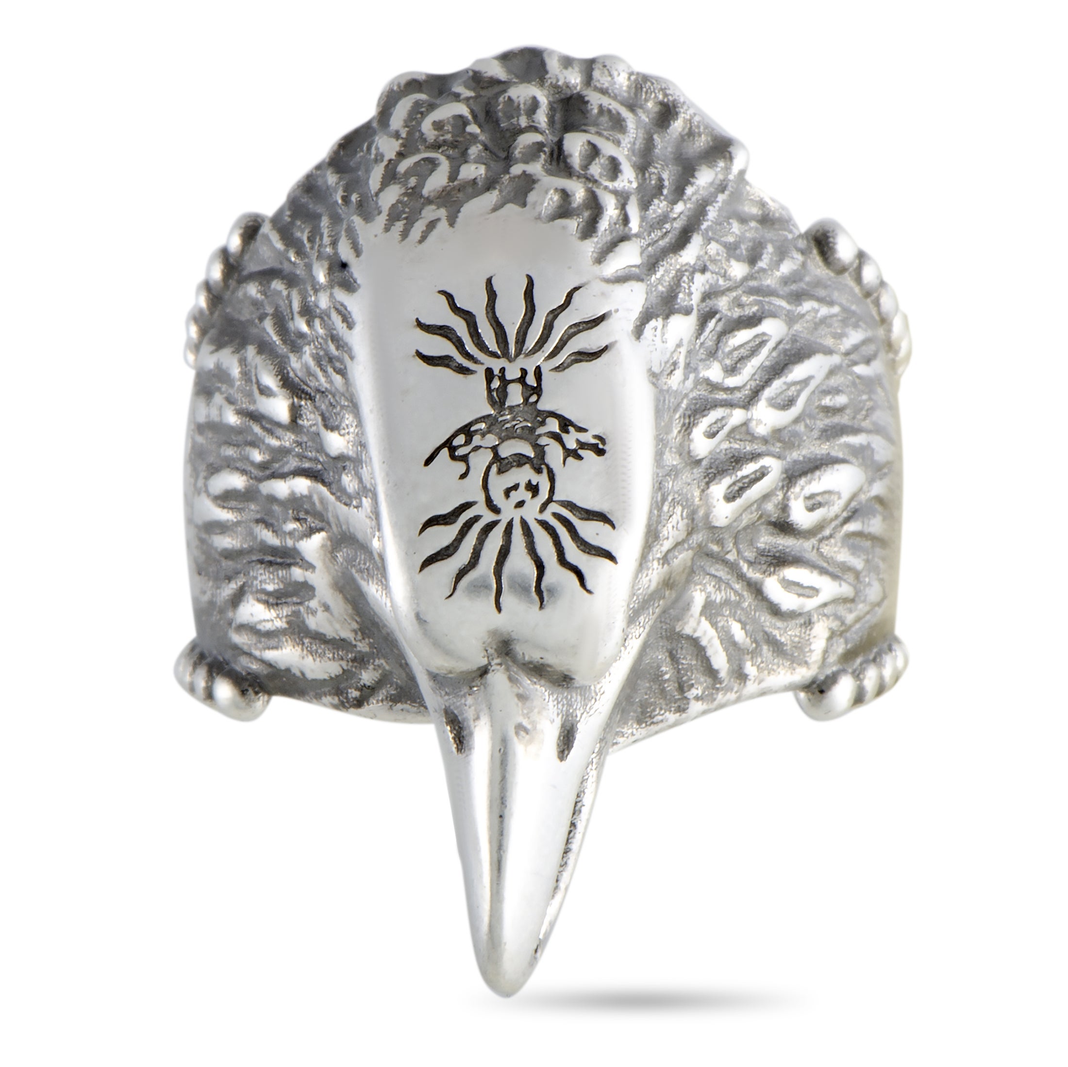 Gucci Anger Forest Silver Eagle Head Ring For Sale at 1stDibs