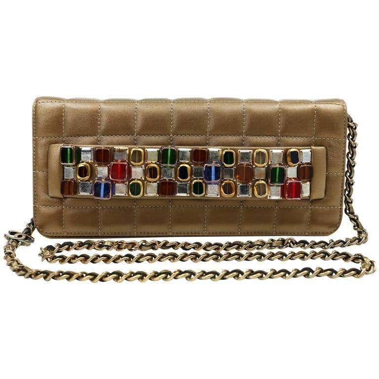 Chanel Paris Byzance Bronze Leather Jeweled Evening Bag For Sale at ...