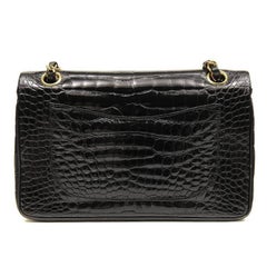 Chanel Black Crocodile Double Flap Classic with Gold