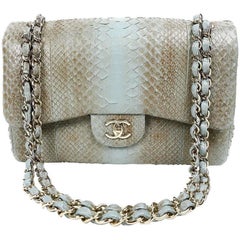 Chanel Degrade Python Jumbo Classic- Brun et Bleu