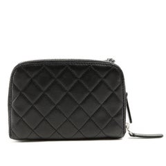 Chanel Black Lambskin Mini Flap Wallet on a Chain Bag