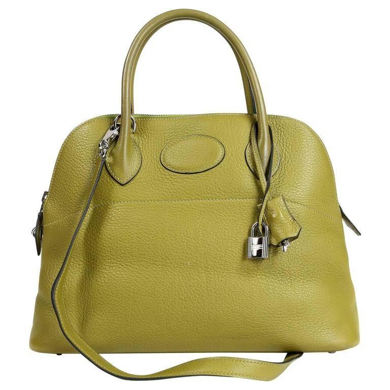 Hermes Vert Anis Clemence 27 cm Bolide Bag