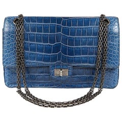 Chanel Blue Sapphire Crocodile 2.55 Klappentasche