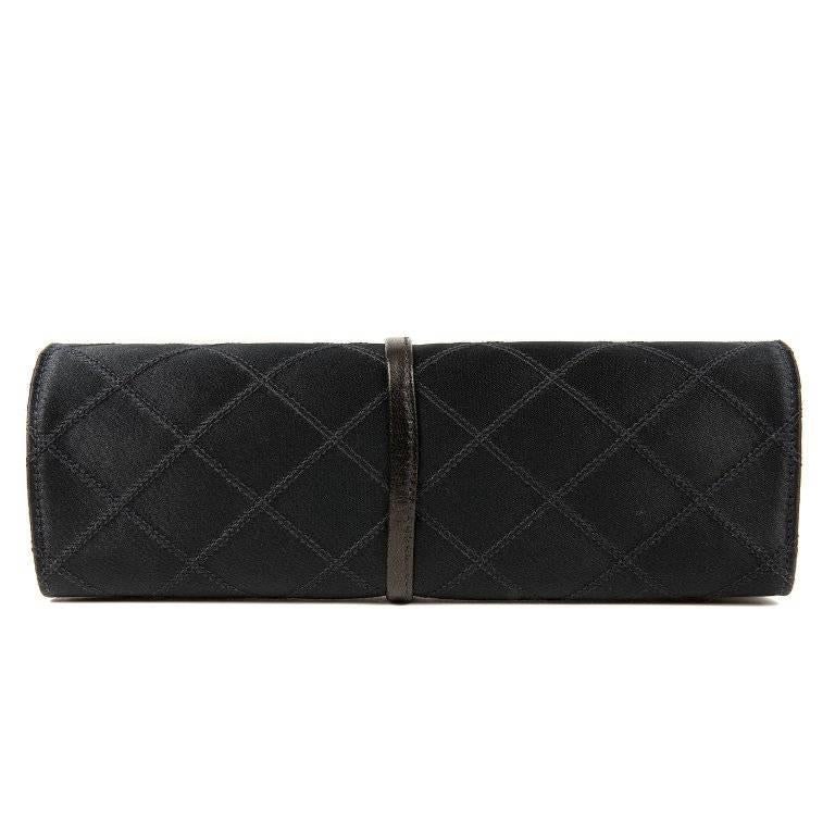 Chanel Black Denim Jewelry Roll Case at 1stDibs