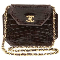 Chanel Espresso Crocodile Vintage Octagonal Bag