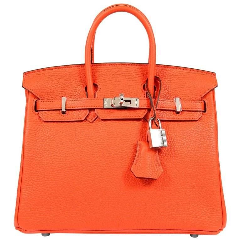 Hermes Feu Togo 25 cm Birkin Bag
