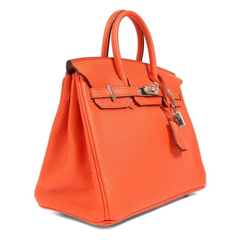 Hermes Feu Togo 25 cm Birkin Bag In Excellent Condition In Palm Beach, FL