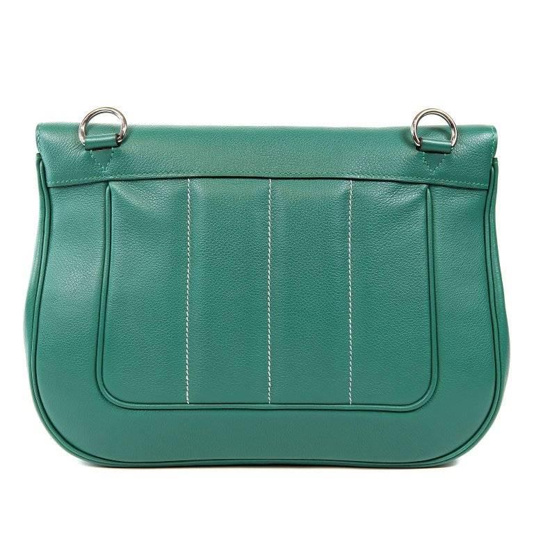 Hermes Malachite Swift Leather Berline Bag- Pristine condition, never carried. 
The Berline is adored for its shoulder carried sporty silhouette. Considered the ultimate luxury item worldwide, Hermes bags are handcrafted by skilled artisans and can