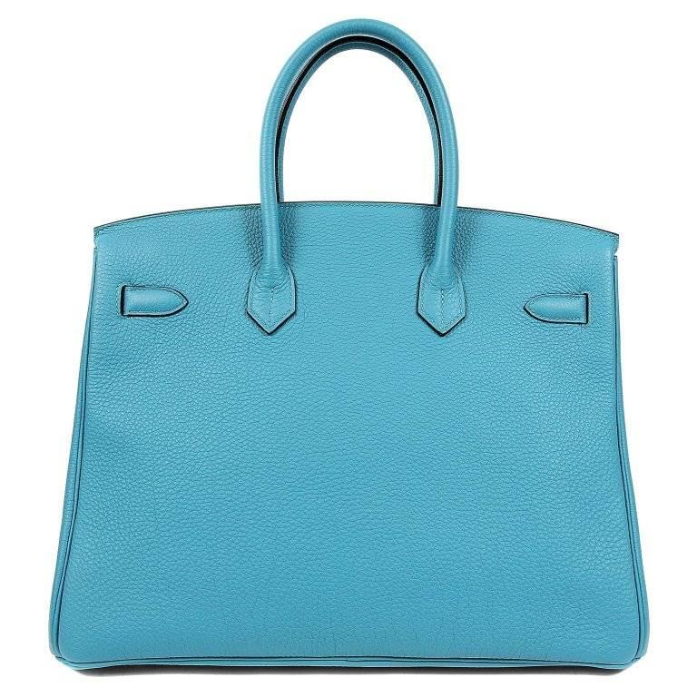 Hermes Turquoise Togo 35 cm Birkin Bag with GHW at 1stDibs | turquoise ...