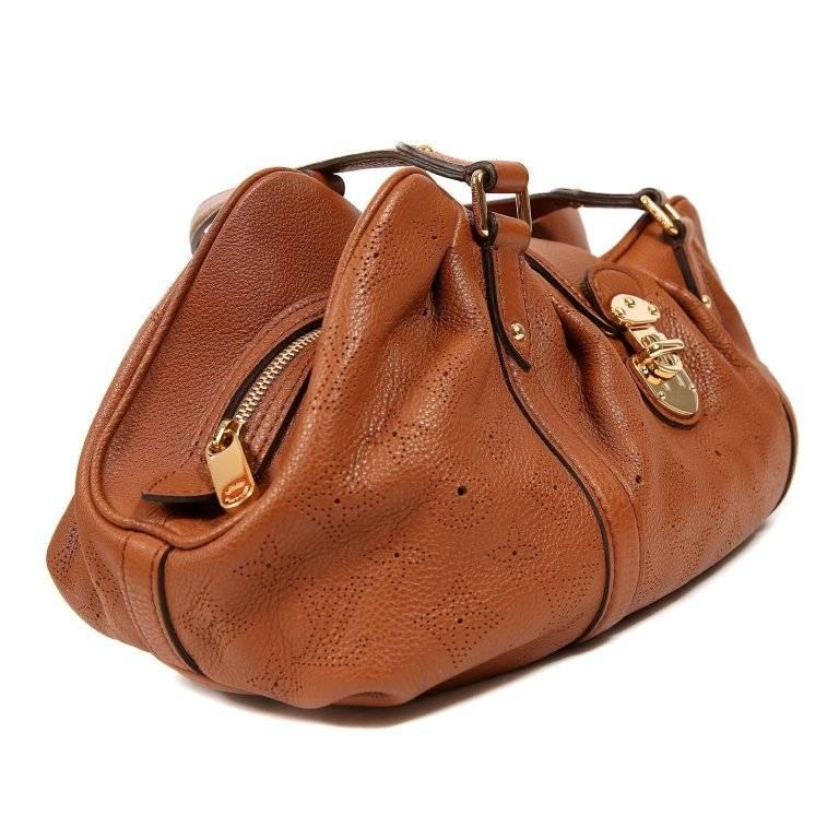 Brown Louis Vuitton Cognac Mahina Lunar PM Bag
