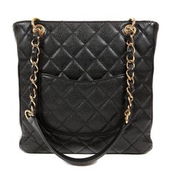 Chanel Schwarz Kaviar PST Petite Shopper