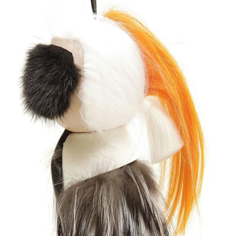 Fendi Orange Large Karlito Charm- NEW Crafted in mink and silver fox with a leather tie, this adorable charm adds fun to any bag. Made in Italy. Fendi box included. APOLOGIES BUT NO INTERNATIONAL SHIPPING
