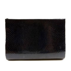 Paige Gamble Black Python Clutch