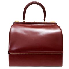 Hermes Vintage Rouge Box Calf Jewelry Travel Case