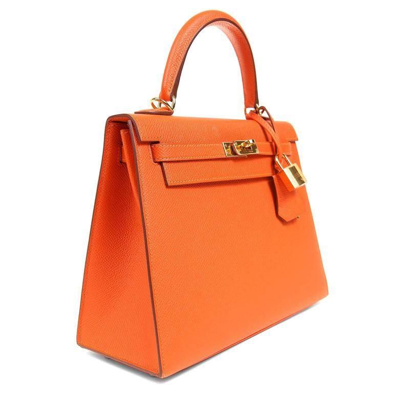 Hermes Feu Epsom 25 cm Kelly Sellier with GHW In Excellent Condition In Palm Beach, FL