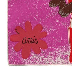 Hermes Fuchsia Amis Pour La Vie Pochette Scarf