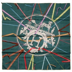 Hermes Green Attrape tes Reves 90 cm Silk Scarf