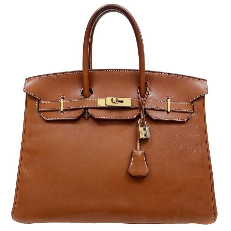 Hermès Birkin 35 handbag in blue denim and brown barenia leather, GHW at  1stDibs