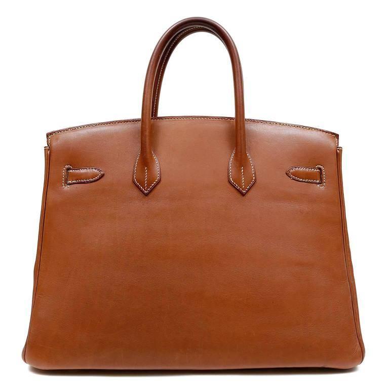 Hermes Barenia Leather 35 cm Birkin Bag- EXQUISITE Crafted by hand in the original saddle leather, this Barenia Birkin has the equestrian feel that evokes Hermes. The slight mars from prior ownership are normal and expected with Barenia. In fact,