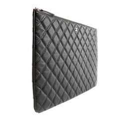 Chanel Black Caviar Leather Portfolio Case