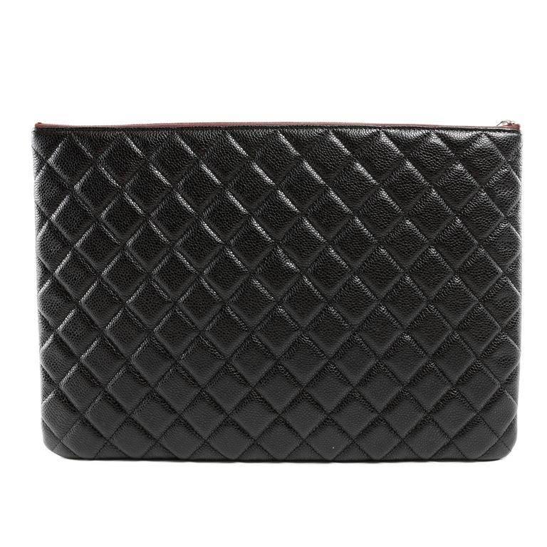 Chanel Black Caviar Leather Portfolio Case at 1stDibs