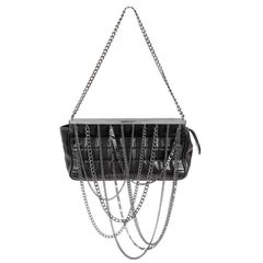 Chanel Black Lambskin Dripping Chains Evening Bag