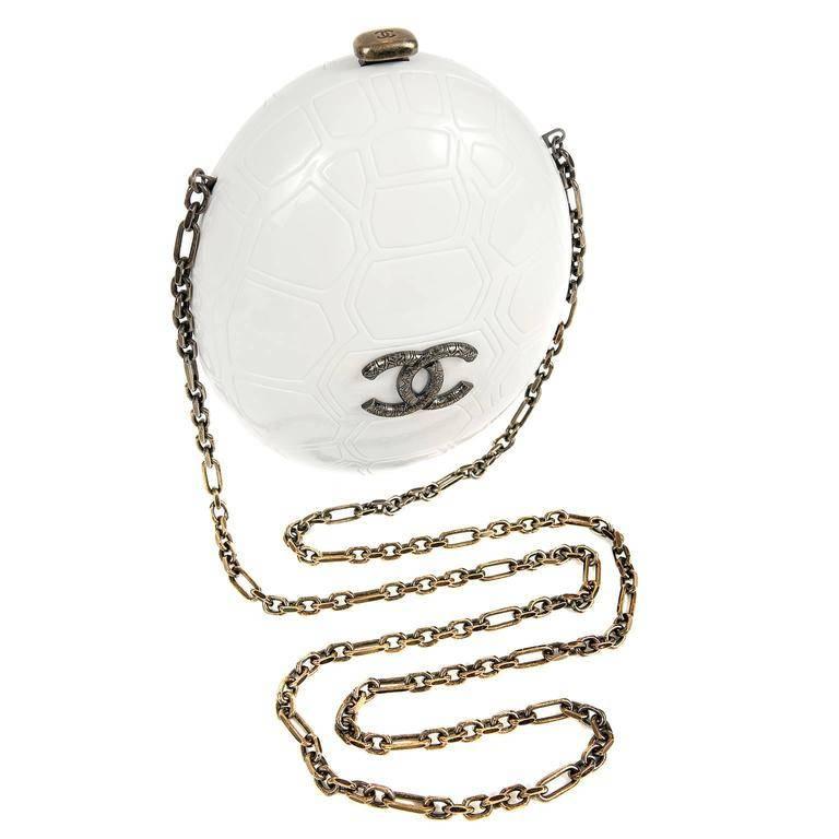 Chanel Cruise Collection Ivory Resin Turtle Shell Print Bag with Strap, 2016