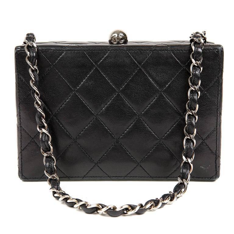 Chanel Black Quilted Leather Mini Box Bag