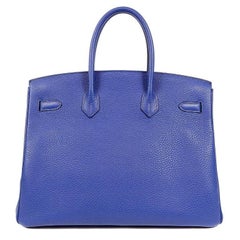 Hermes Blue Electric Togo 35 cm Birkin Bag with PHW