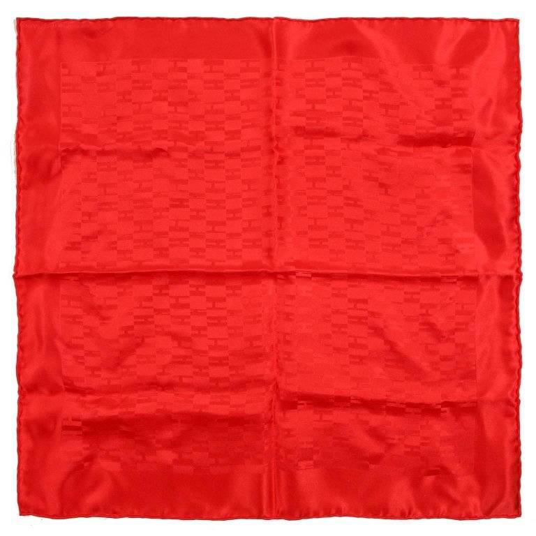 Hermes Red Op'H Pochette Silk Scarf For Sale