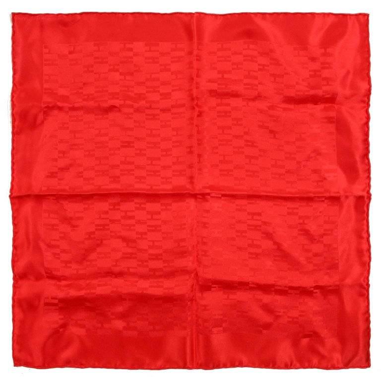 Foulard en soie Op'H rouge de Hermes en vente