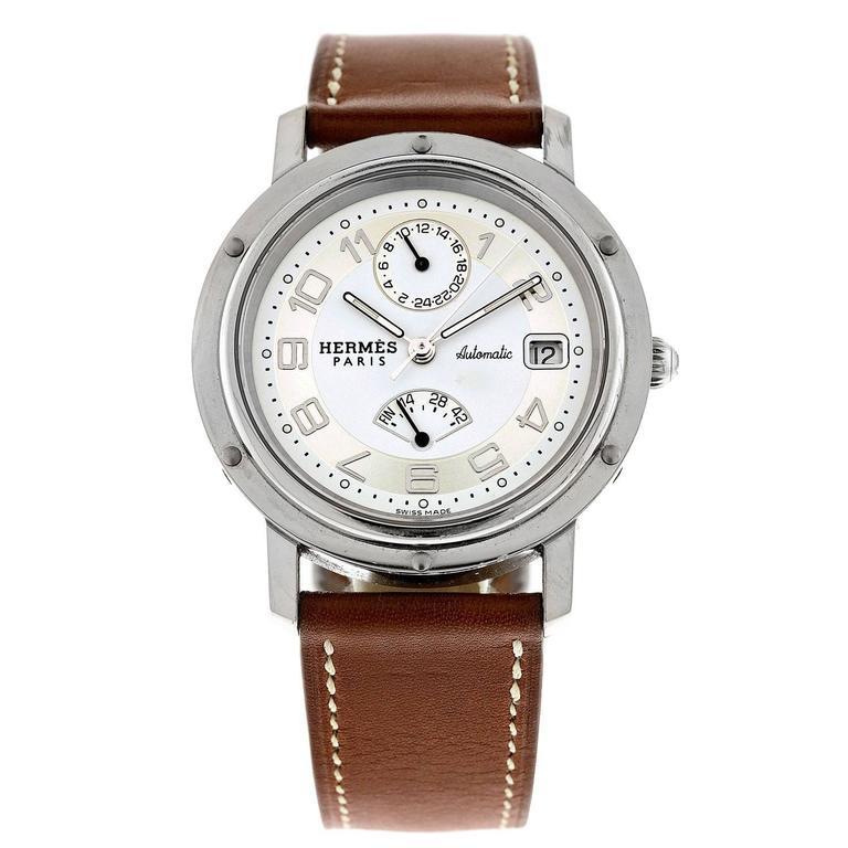 Hermès Stainless Steel Chronograph automatic Wristwatch 