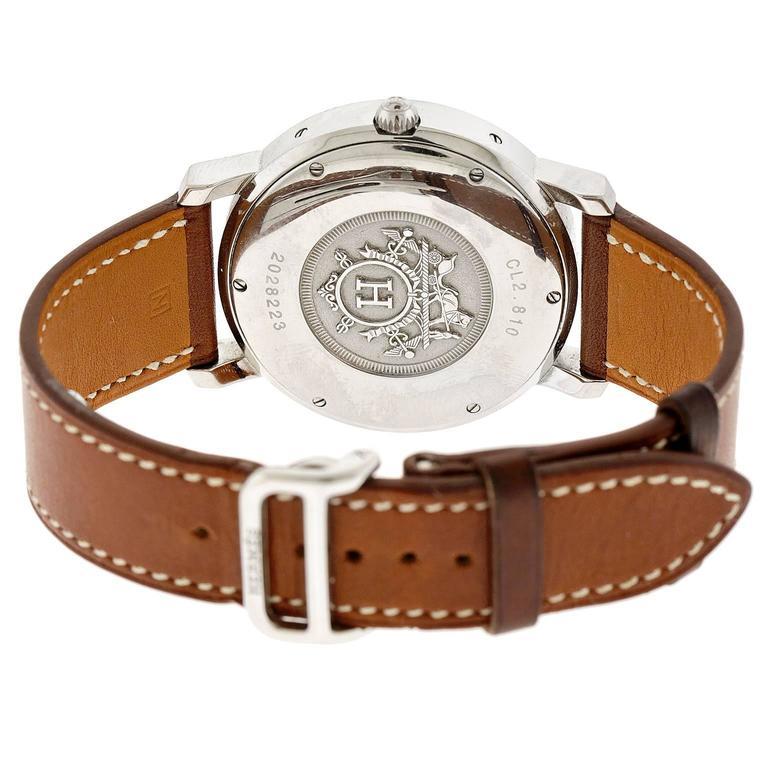 Edelstahl-Chronograph-Automatik-Armbanduhr von Hermès  für Damen oder Herren im Angebot