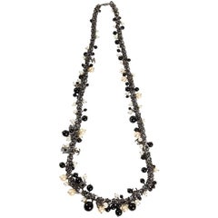 Chanel Black and White Pearl Necklace