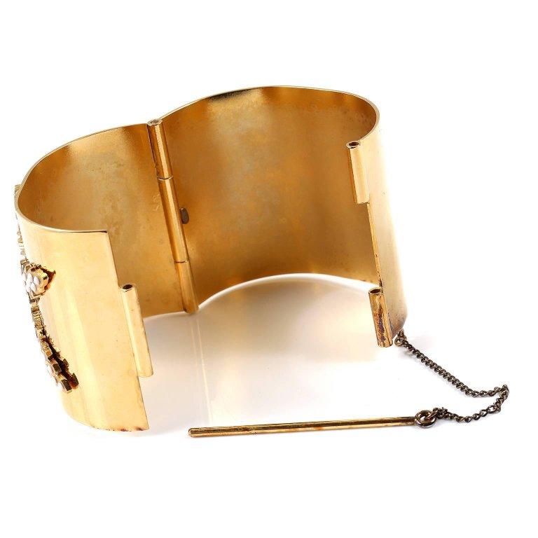 Women's Chanel Gold Snowflake Cuff Bracelet