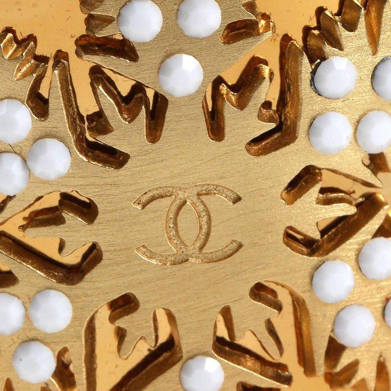 Chanel Gold Snowflake Cuff Bracelet 2