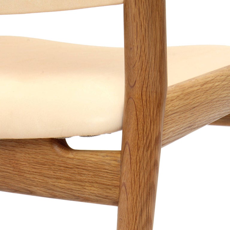 White Oak and Leather Dining Chairs by Hans Wegner For Sale at 1stDibs