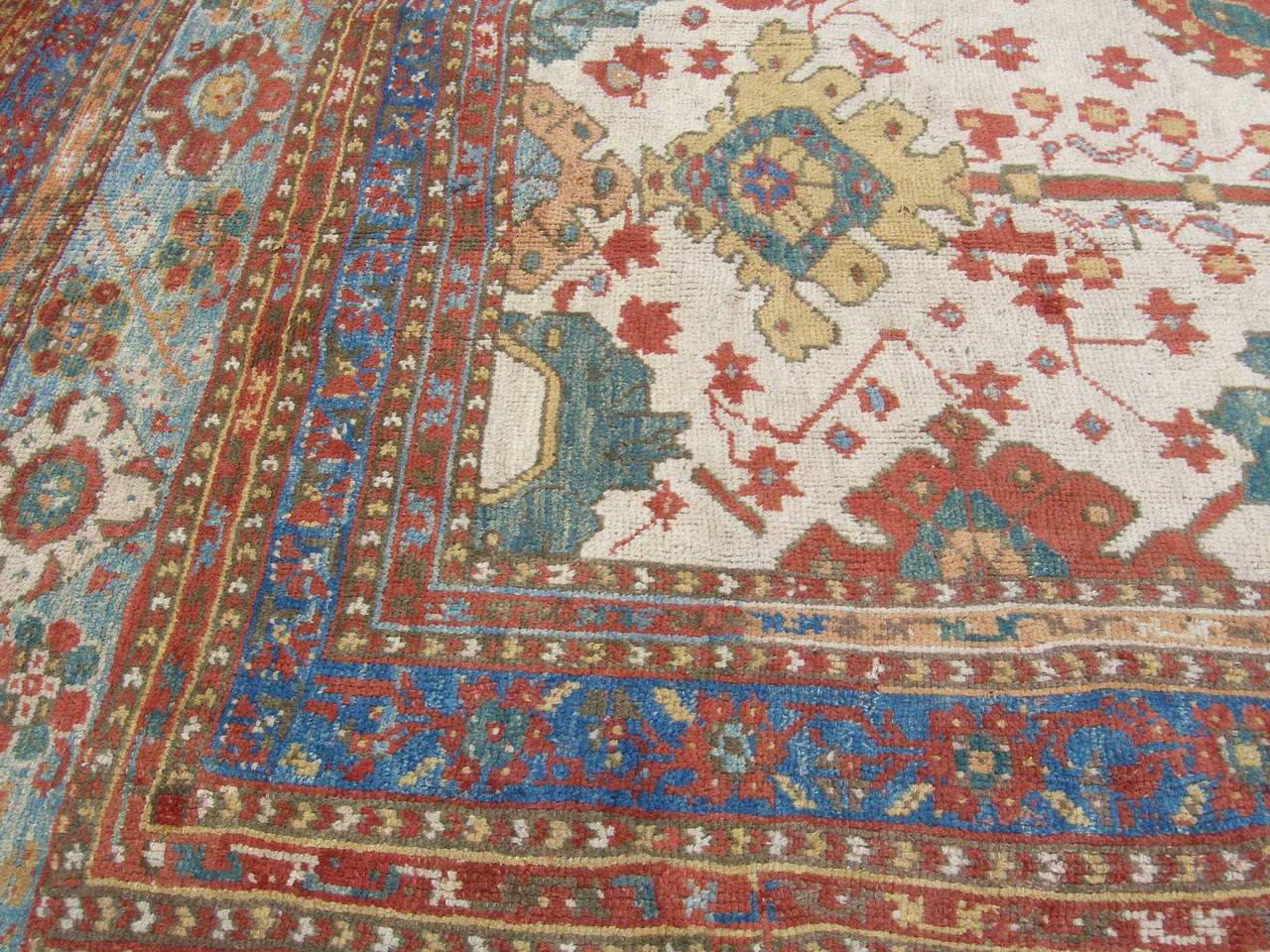 Oushak Rare Antique Turkish Ushak Palace Rug For Sale
