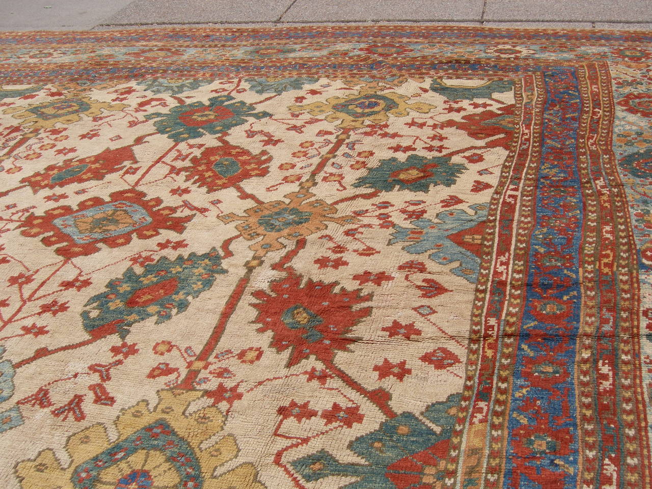 Late 19th Century Rare Antique Turkish Ushak Palace Rug For Sale