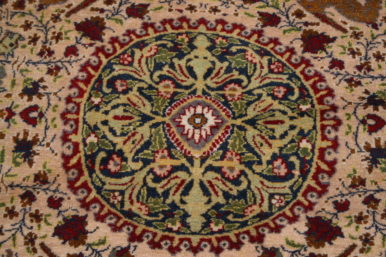 Woven Unusual Antique Turkish Kayseri Table Cover Carpet For Sale