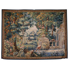 Antique Pictorial Belgium Tapestry