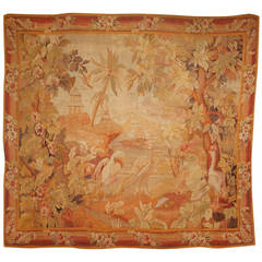 Antique Pictorial Belgium Tapestry