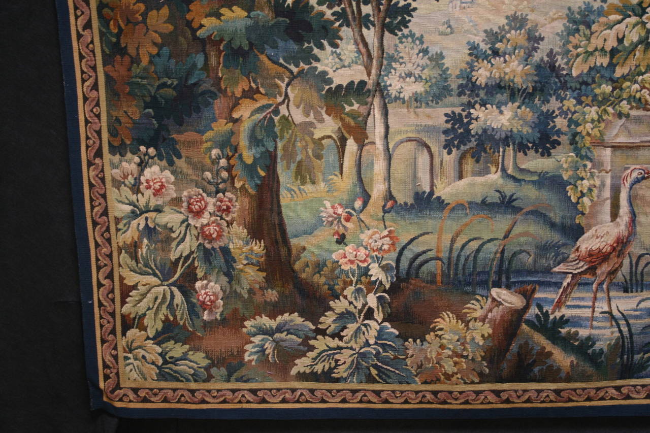 Belgian Antique Pictorial Belgium Tapestry