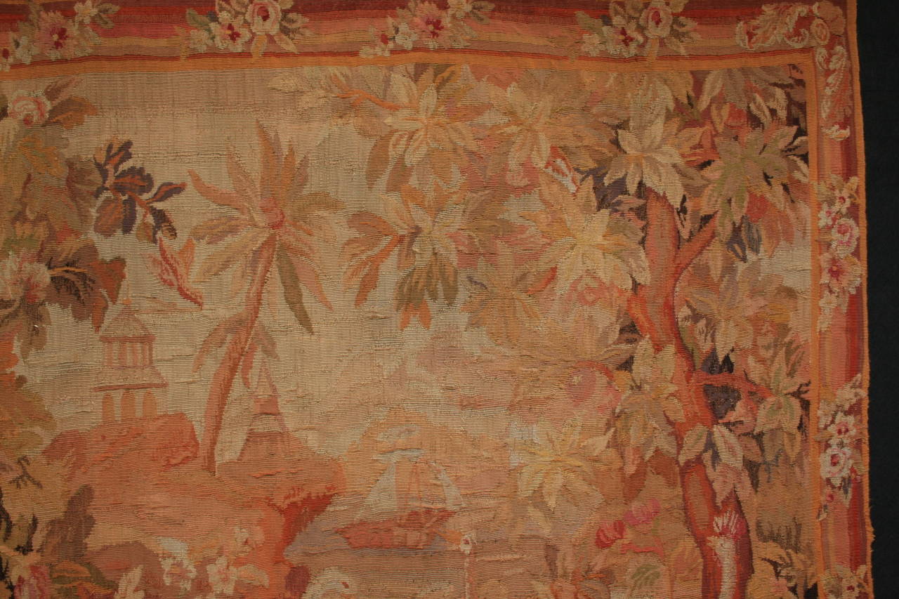 19th Century Antique Pictorial Belgium Tapestry