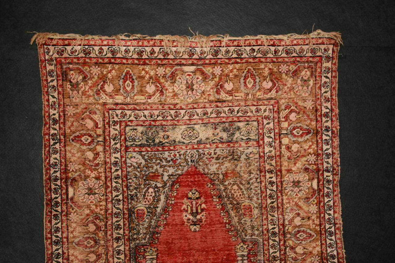 Turkish Beautiful Antique Silk Kayseri Prayer For Sale