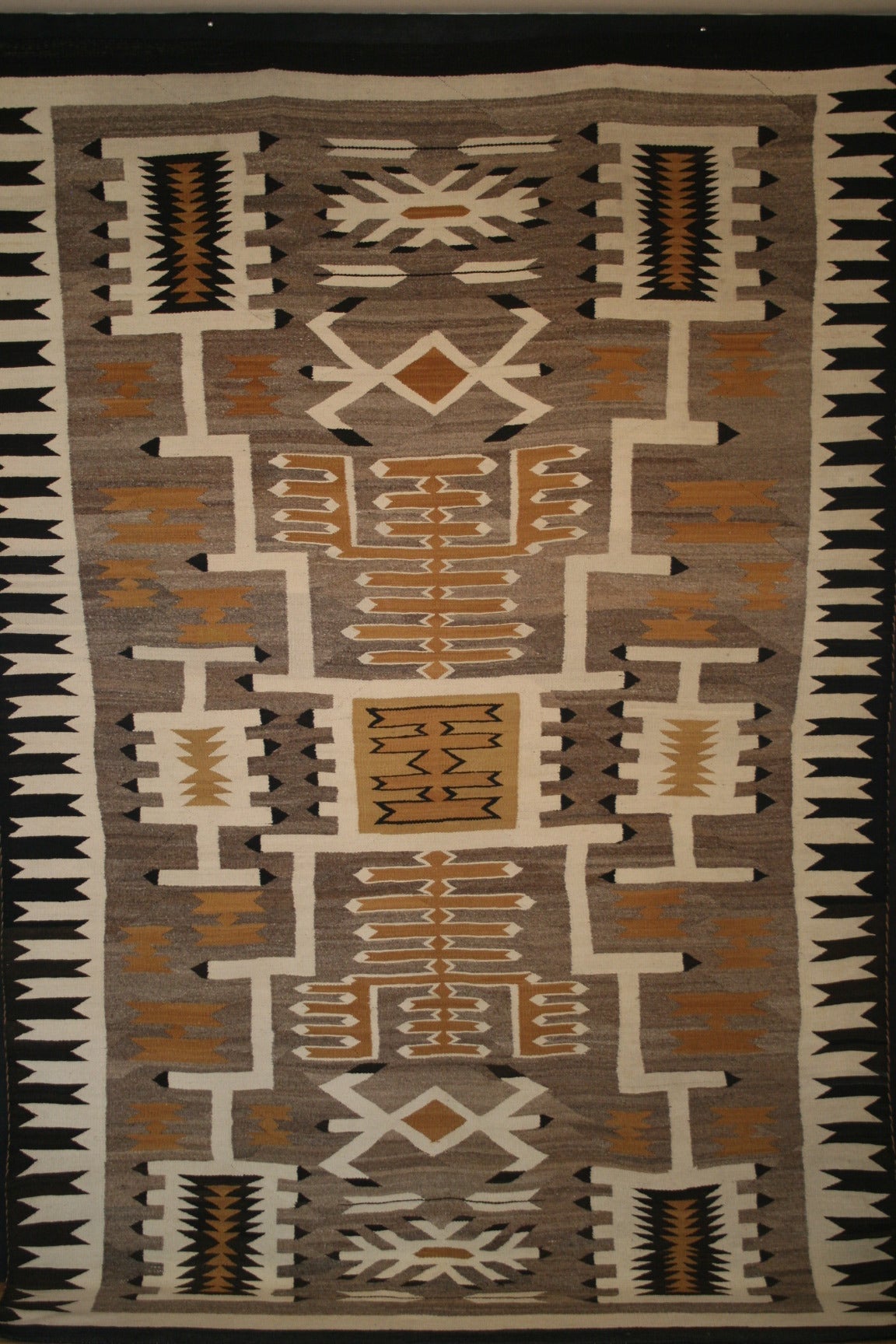 Fantastic Antique Navajo Storm Pattern Rug