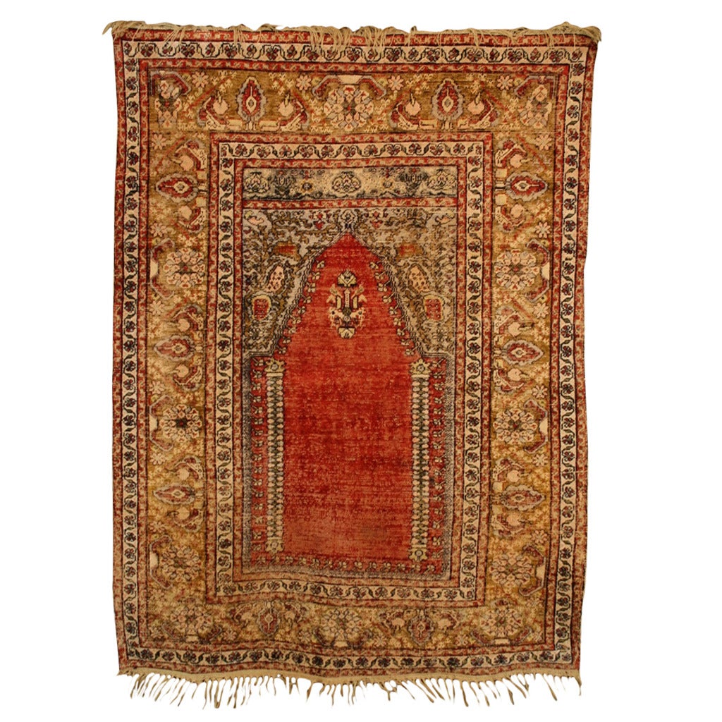 Beautiful Antique Silk Kayseri Prayer For Sale