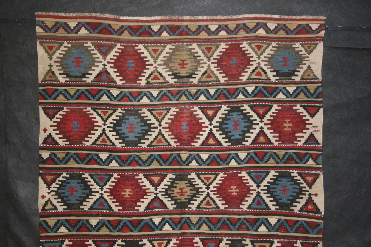 Antique 19th Century Armenian Shirvan Palas Kilim
