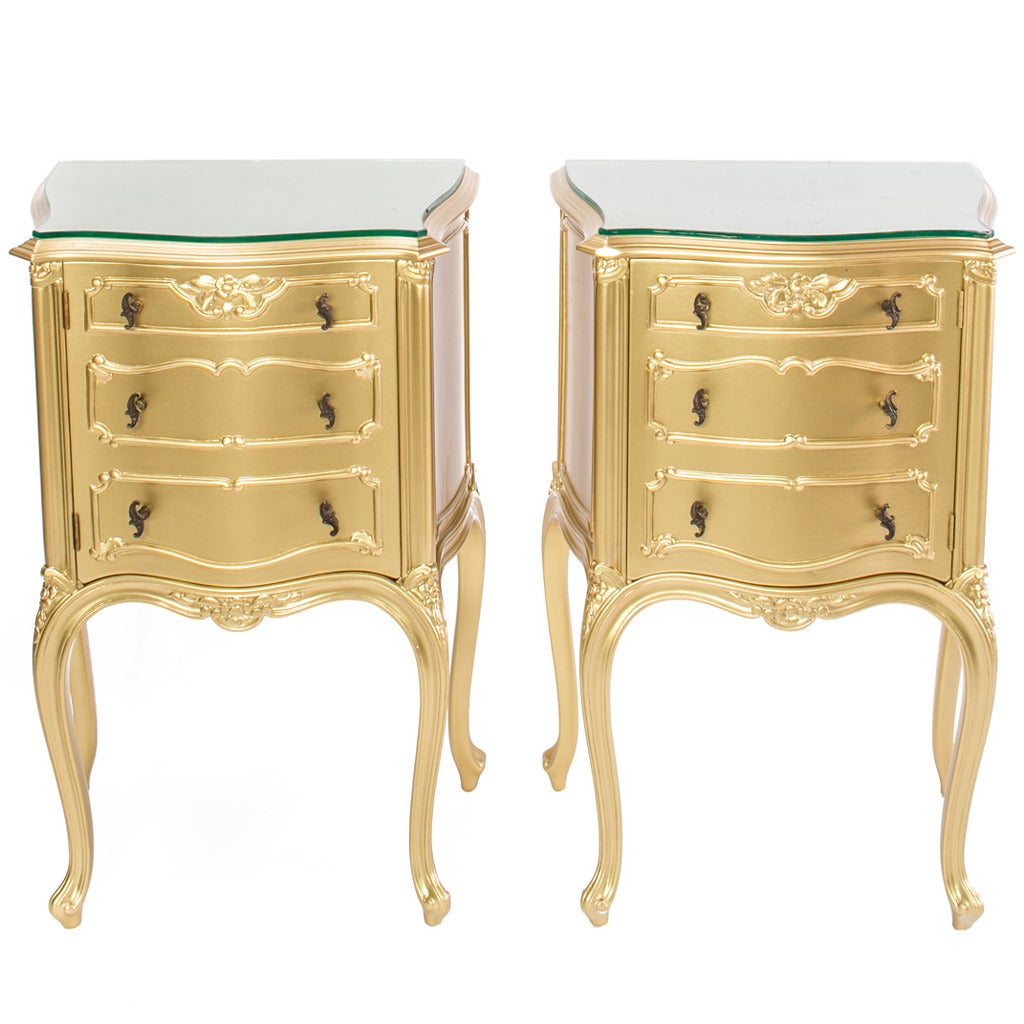 Pair of French Gold Baroque Side Tables